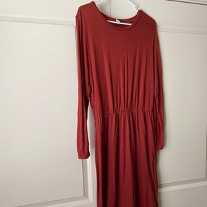 Old Navy Dress- slit- Burnt Orange/Rust- XL